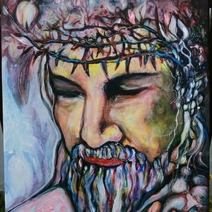 Original painting "Cristo redentor" Dimensions 16 in x 12 in